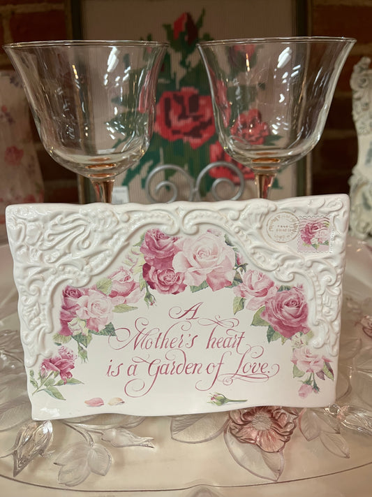 Mother’s heart ceramic postcard