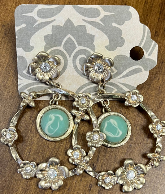 Gold flower earrings