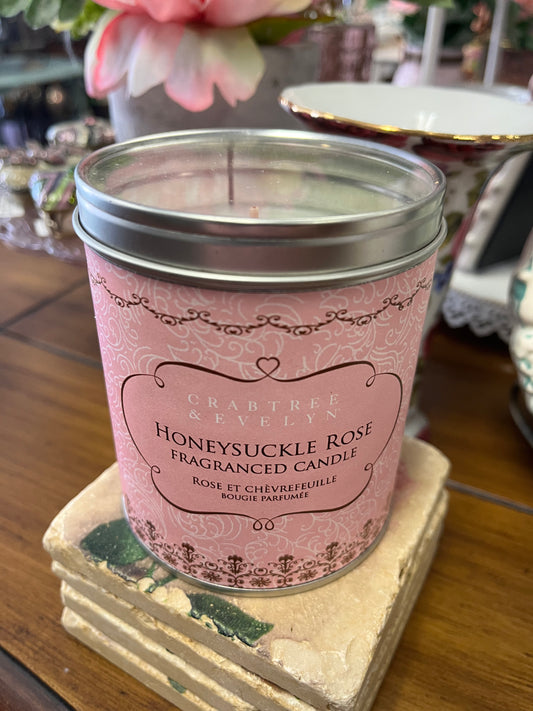Honeysuckle Rose Crabtree & Evelyn Candle Tin