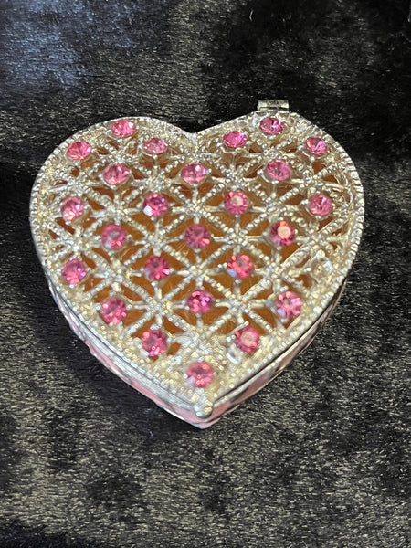 Pink Heart Jeweled Box