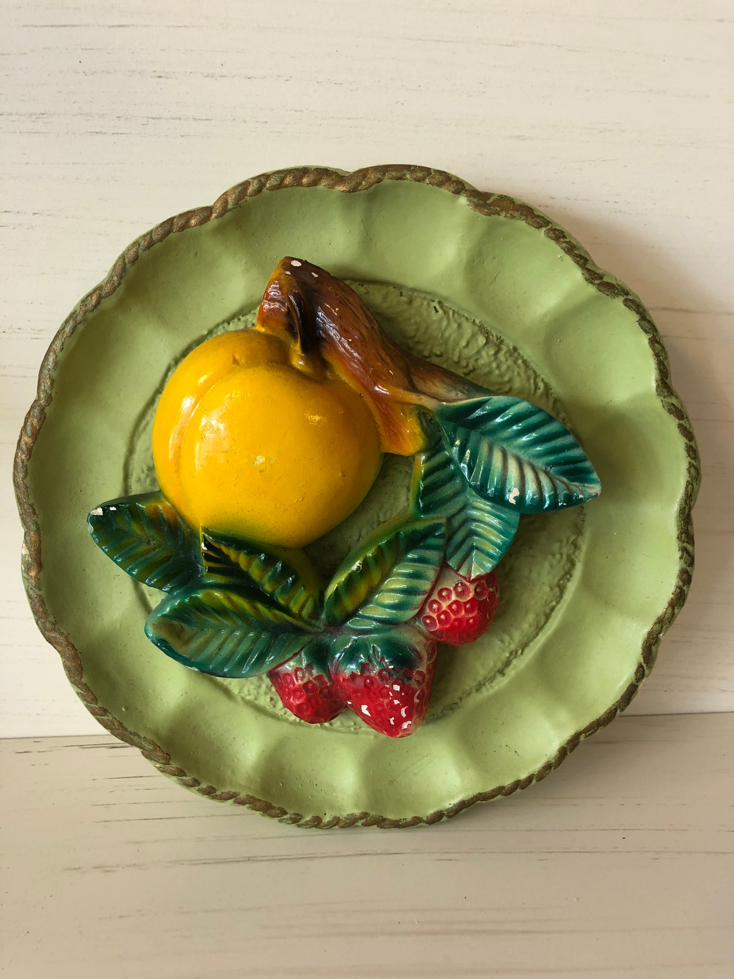 Vintage Chalkware Fruit Hanging