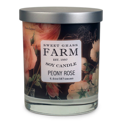 Frosted Tumbler Soy Wax Peony Rose Candle