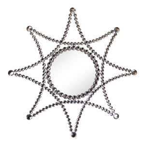 Silver Metal Jewelled Star Accent Mirror