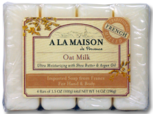 A La Maison Oat Milk Value Pack Bar Soap- 4 x 3.5oz bars