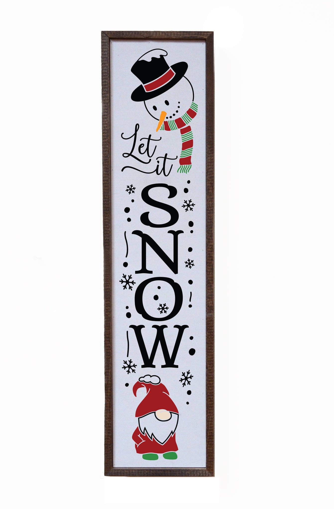 24x6 Let It Snow Christmas Decor - Wood Sign