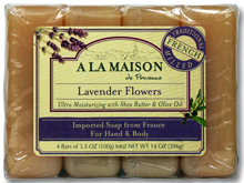 A La Maison Lavender Flowers Value Pack Bar Soap- 4 x 3.5 oz