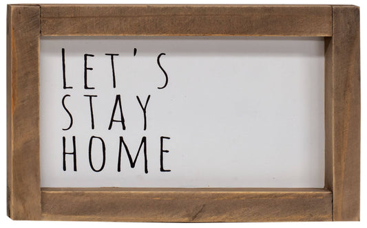 Let's Stay Home Framed Sign