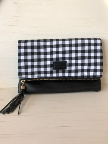 Gingham/Buffalo Check Clutch