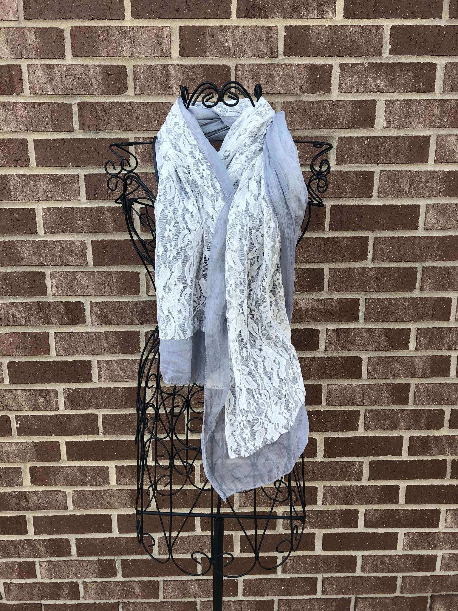 Gray & Lace Scarf