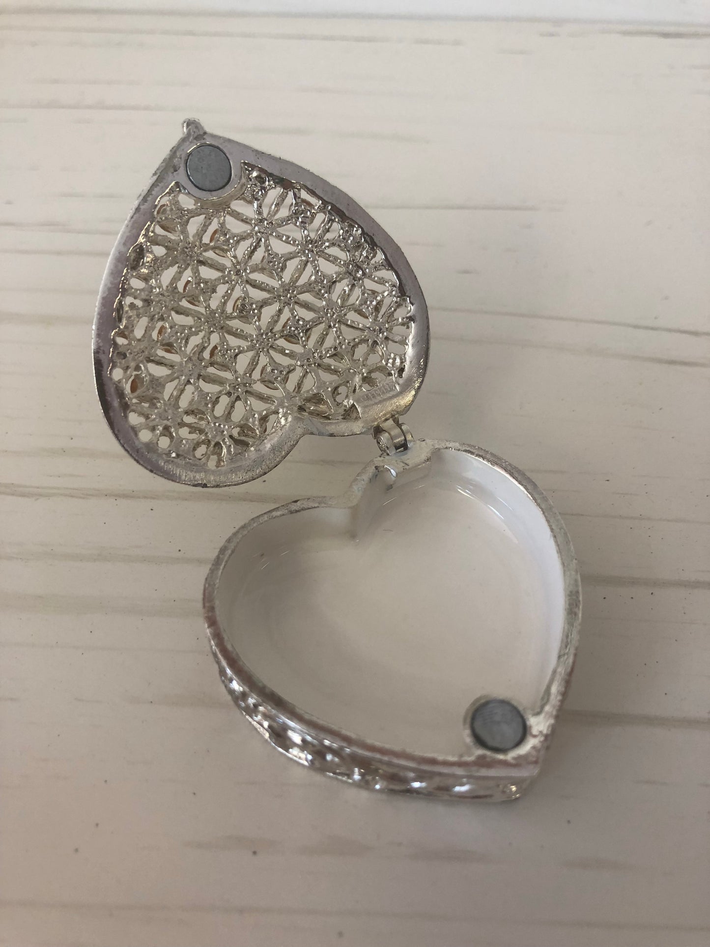 Rhinestone Heart Trinket Box