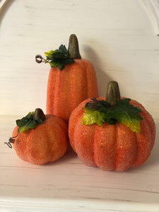 Beaded pumpkins, set of 3