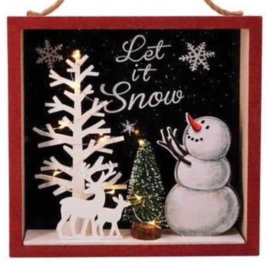3-D Snowman Wall Art (Lights up!)
