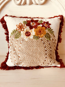 Embroidered Pumpkin Pillow