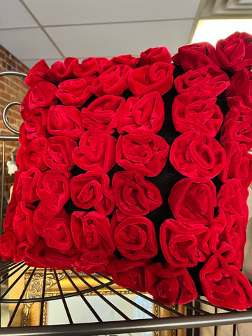 Red Velvet Roses Pillow